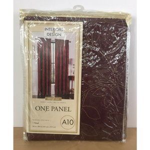 INTERIORS BY DESIGN Window Curtain 1 Panel Metallic Leaf Style 54" x 84" New